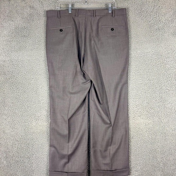 Lauren Ralph Lauren Pants Mens 36x29 Gray Polyester Pleated Cuffed Dress Slacks - Picture 4 of 12